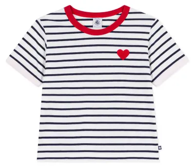 Produktbild von Kurzarm-T-Shirt für Kinder, aus Baumwolle, gestreift