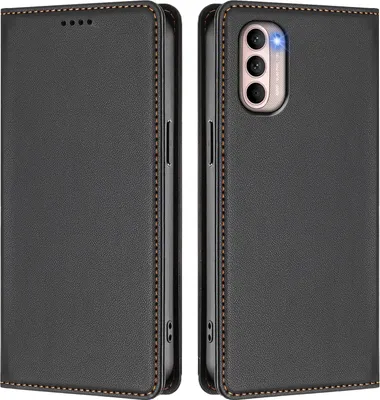 Obrázek produktu pro Kožené pouzdro pro Motorola Moto G41 / Moto G31, magnetické flipové pouzdro zPolyuretankůže se stojánkem Černá