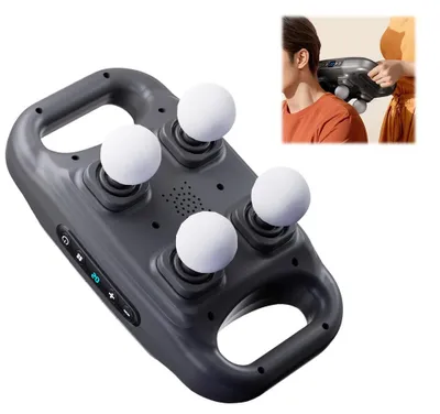 Image de Pistolet de massage avec 4 têtes Pistolet de massage Tissus profonds Pistolet de massage électrique à main pour la relaxation musculaire, pour le dos, les cuisses, les fesses
