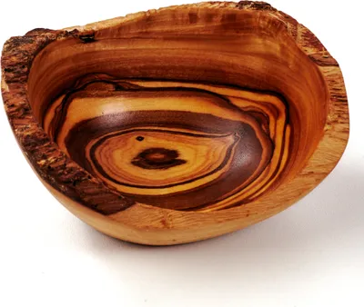 Produktbild von Schälchen aus Olivenholz, oval mit Naturrand 14 cm