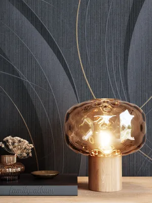 Produktbild von NEWROOM Tapete Schwarz Vliestapete Leicht Glänzend - Mustertapete Glamour Silber Gold Muster Linien Schimmer Metallic