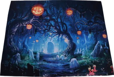 Image de Toile de fond Halloween Cimetière effrayant Citrouille Lanterne Toile de fond pour Studio Props Photo Party Birthday Decor230x180cm
