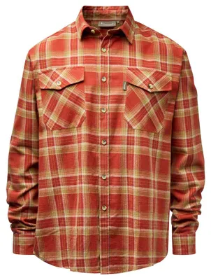 Productafbeelding van Härjedalen shirt voor heren (terracotta/donkerbeige), maat L