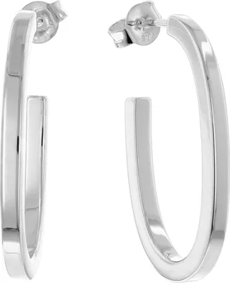 trendor 68850 Damen-Ohrringe 925 Silber Steck-Creolen 30 mm 1