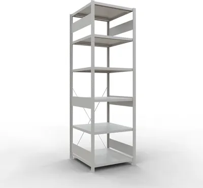 Produktbild von Schulte Fachbodenregal MULTIplus250 Stecksystem | Grundregal | HxBxT 250x75x80cm | 6 Ebenen | Fachlast 250kg | Lichtgrau