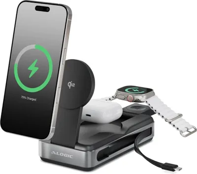 Produktbild von Alogic Roam - Drahtloser Ladeständer / Powerbank - 6-in-1 - 21000 mAh - 100 Watt - 5 A - PD (24 pin USB-C)