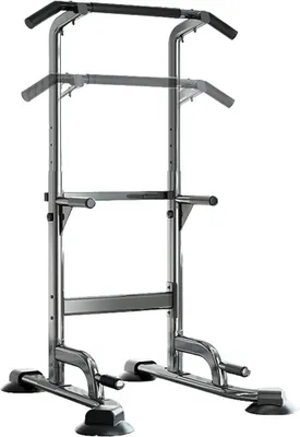 Produktbild von Verstellbare Klimmzugstange mit Rückenstütze & 6-fach Höhenverstellung (175-240 cm) – 160 kg Belastbarkeit, Robuster Stahlrahmen für Rücken-, Bauch- & Brusttraining | Heimtrainingsgerät