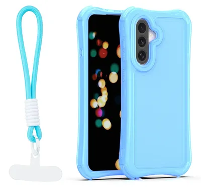 Image de Coque de protection Safepop avec cordon pour Samsung Galaxy A57 5G, couleur bleue