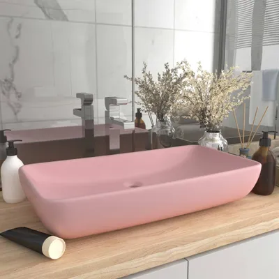 Produktbild von Langlebig Luxus-Waschbecken Rechteckig Matt Rosa 71x38 cm Keramik - Waschbecken Octo2683581 1parcel