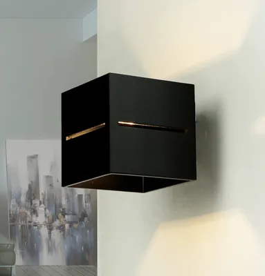 Immagine prodotto di Applique Up Down Light pattern Alluminio nero Lampada da parete moderna per interni Corridoio