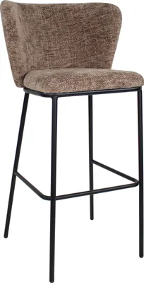 Produktbild von Kick Collection Barhocker Bo - Taupe - Chenille Stoff - Erhältlich in vielen Farben