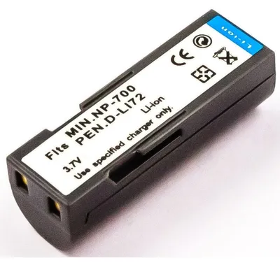 Produktbild von Akku für Minolta NP-700 Li-Ion 3,7 Volt 500 mAh schwarz.