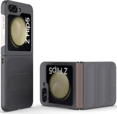 Produktbild von Handyhülle für Samsung Galaxy Z Flip 5 Hartes PC Matt Stossfest Anti-rutsch Hülle Dunkelgrau