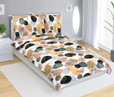 Produktbild von Kinderbettwäsche aus Baumwolle - Senf, khaki, weiß - 140x220, 70x90