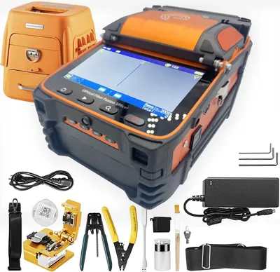 Immagine prodotto di Elfcam – Kit giuntatrice per fibra ottica Ai9 – Automatica cuore a cuore – 6 motori – Illuminazione e fotometro – Touchscreen – Saldatura fibra ottica – FTTH e FTTx