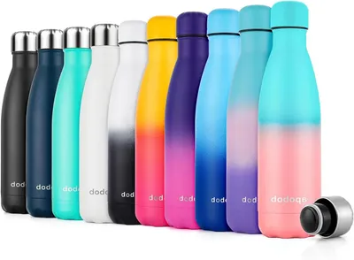 Productafbeelding van Apobob Roestvrijstalen Waterfles 500ml, Dubbelwandige Vacuüm Geïsoleerde Waterfles BPA Vrij, Lekvrije Thermosfles, 12 uur warme en 24 uur koude dranken fles, Metalen Waterfles