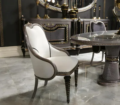 Zdjęcie produktu dla Białe drewniane krzesło w nowoczesnym stylu, eleganckie krzesło do jadalni