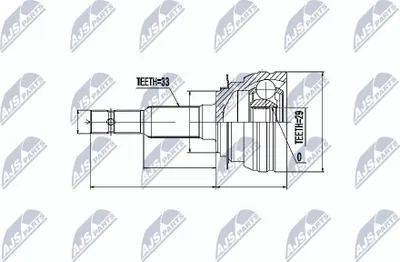 Produktbild von NTY Gelenksatz Antriebswelle Radseitig für DAEWOO LANOS (KLAT) NPZ-DW-002