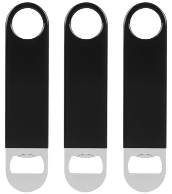 3er-Set Flaschenöffner 18 cm RVS schwarz – Kronkorkenöffner