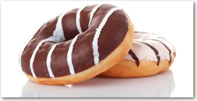 Produktbild von Tulup® Glas-Bild - 100x50 -Wandkunst - Wandbild hinter gehärtetem Sicherheitsglas  - Essen & Getränke - Donuts Schokolade - Braun