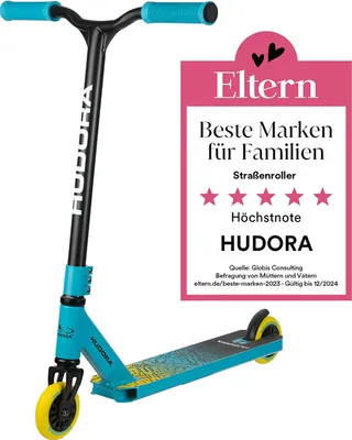 Produktbild von HUDORA Stunt Scooter Kids, hellblau - Trick Roller ABEC 9 Kugellager - Kinder ab 6 Jahre - bis zu 100 Kg