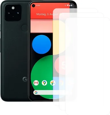 Produktbild von Drei Stück (3x) Display-Schutzfolie Displayschutz-Glas 9H Glas für google Pixel 5 5G