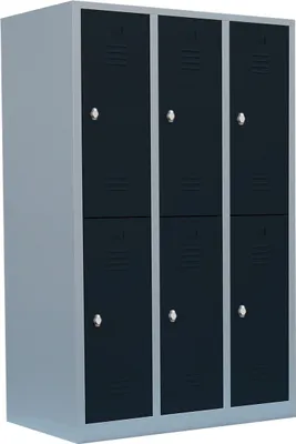 Produktbild von LÜLLMANN Spind anthrazit, lichtgrau 523238, 6 Schließfächer 118,5 x 50,0 x 180,0 cm