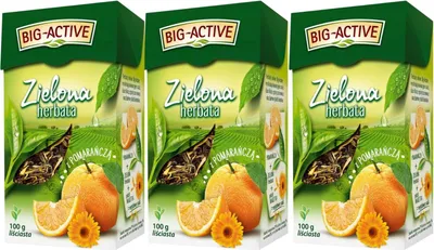 Produktbild von Grüner Tee mit Orange lose 3x 100g - loser Grüntee Mischung - Big-Active