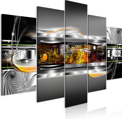 Immagine prodotto di Quadri su tela 200x100 cm a-A-0692-b-p quadro su tela non tessuta 5 pezzi stampa d'arte moderna arte murale XXL decorazione murale design quadro murale ABSTRAKT