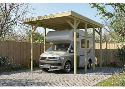 Produktbild von Carport für Wohnmobil, Einzelcarport SKAN HOLZ Friesland inkl. Pfostenanker 402 x 555 cm kesseldruckimprägniert