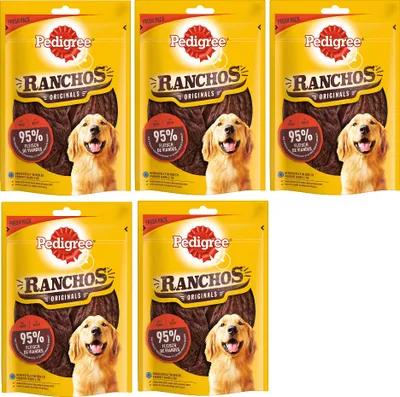 Produktbild von PEDIGREE® RANCHOS™ Originals Portionsbeutel mit Rind 5 x 70g