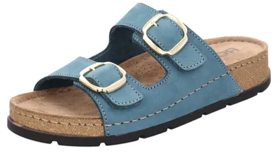 Produktbild von Rohde Damen Pantolette Leder Zweischnaller mit Memory-Fußbett D.Soave 5420, Größe:40 EU, Farbe:Blau