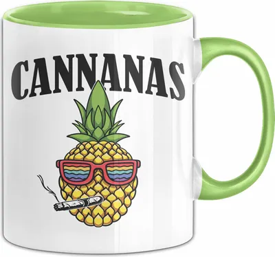 Produktbild von Cannanas Tasse Geschenk Ananas Grafik Marihuhana (Grün)