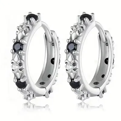 Produktbild von Ohrschmuck Damenohrringe Zirkonia Creole Ohrcreolen Glitzerstein GESCHENKIDEE, Sterling Silber 925, inklusive Geschenkschachtel