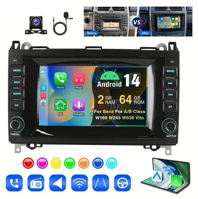 Obrázek produktu pro Android Auto rádio – Autorádio – Multimediální přehrávač – Navigační systém – Bezdrátové CarPlay