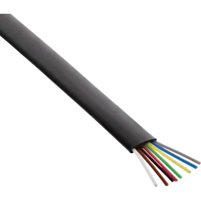 Produktbild von InLine® Modularkabel, 8adrig Flachband schwarz, 100m Ring