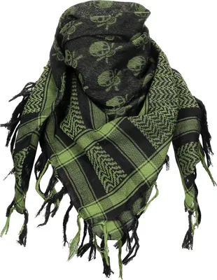 Produktbild von MFH Halstuch "Shemagh" olive-schwarz mit Totenkopf