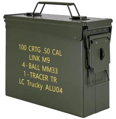 Obrázok produktu pre Trucky muničný box muničný box kovový box kovový box muničný box úložný box s vekom 28 x 10 x 22 cm armáda zelený kov