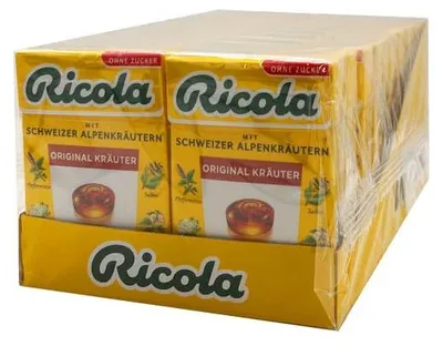 Produktbild von Ricola Ricola Kräuter Original Schweizer Kräuterbonbons ohne Zucker, 20er Pack (20 x 50g)