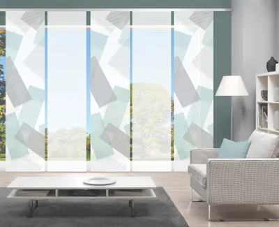 Produktbild von NAYAH Schiebegardine, halbtransparente Bambus-Optik, 260x60 cm, Graphikmotiv