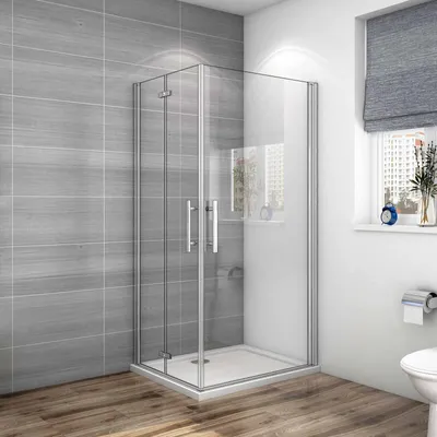 Produktbild von 76(Drehtür)x76(Falttür)x185cm Nano ESG Drehtür Falttür Schwenktür Eckdukabine Duschabtrennung Eckdusche