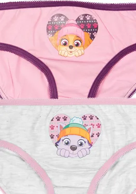 Produktbild von Paw Patrol Unterhose für Mädchen Kinder Panty Slip Unterwäsche Rosa/Weiß (2er Pack) 110-116