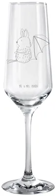Produktbild von Mr. & Mrs. Panda Glas Fledermaus Sitzen - Transparent - Geschenk, Sektglas, Kelchglas, Motivation, graviert, Sektflöte, Entspannen, Lustige Sprüche, Champagnerglas