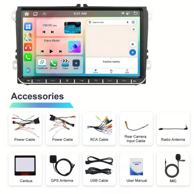 Immagine prodotto di Autoradio - Autoradio - Lettore multimediale - Sistema stereo - Sistema di navigazione - Schermo touchscreen da 22,86 cm