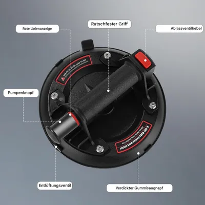 Produktbild von Vakuum-Glasheber 8,2 Zoll, 2er Set, mit Transportbox, für Glas, Fliesen, Marmor, bis 200 kg