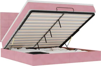 Produktbild von Ottoman-Bett mit Matratzen & LEDs Rosa 180x200 cm Samt
