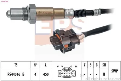 Produktbild von EPS Lambdasonde für OPEL Corsa C Schrägheck (X01) Beheizt Planarsonde 450mm 1.998.384