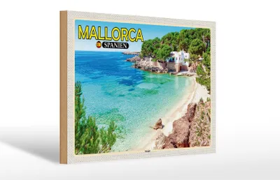 Produktbild von Holzschild Reise 30x20cm Mallorca Spanien Strand Meer Urlaub