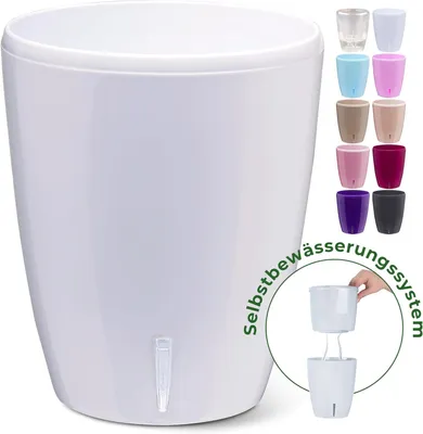 Imagen del producto de Macetas para orquídeas con indicador de nivel de agua, de 15 cm de diámetro, con sistema de auto-riego, para plantas de interior