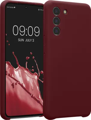 Produktbild von kwmobile Handyhülle kompatibel mit Samsung Galaxy S21 Hülle - gummierte Handy Case aus Silikon in Bordeaux Violett